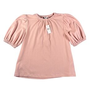 Ann Taylor Weekend NWT Womens Pink Puff Sleeve Top Size Small